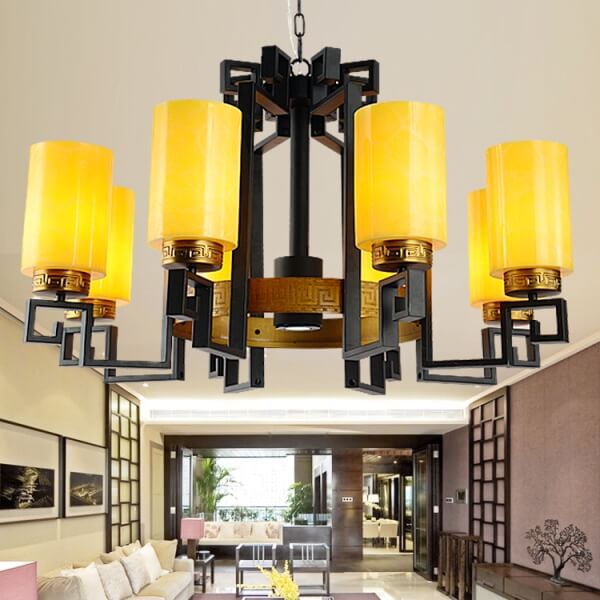 仿云石中式吊燈價(jià)格 手工烤漆中式玄關(guān)吊燈多少錢？